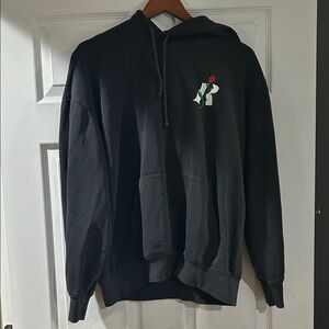 Men’s H&M Sz M Black Hoodie with Rose Logo